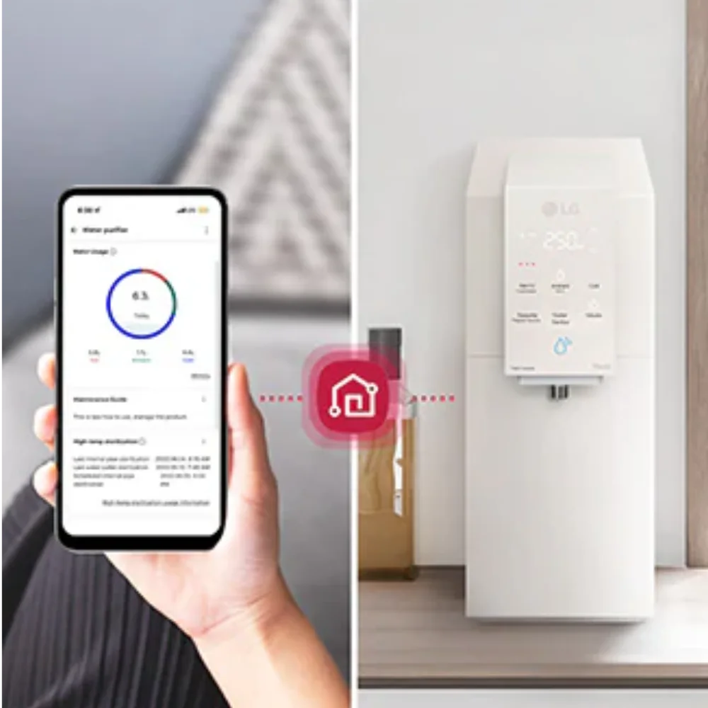 water purifier connect to application to control