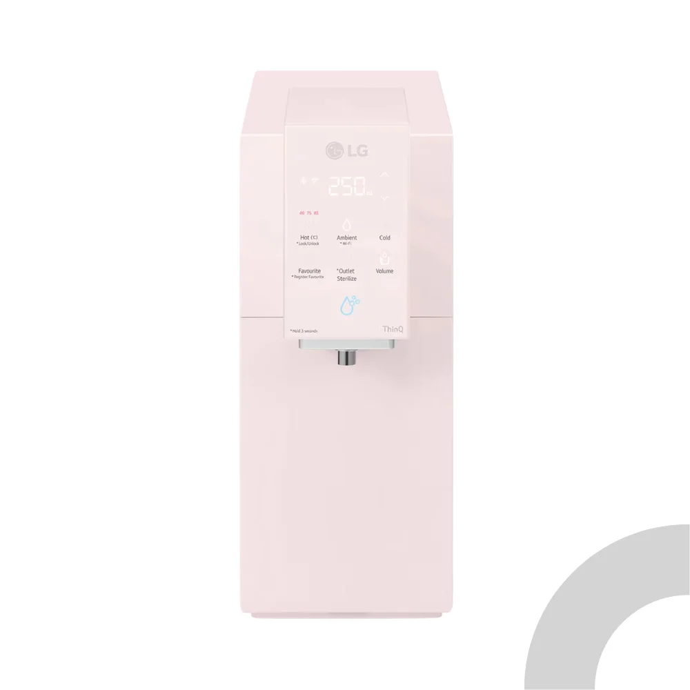 pink water purifier lg with white background