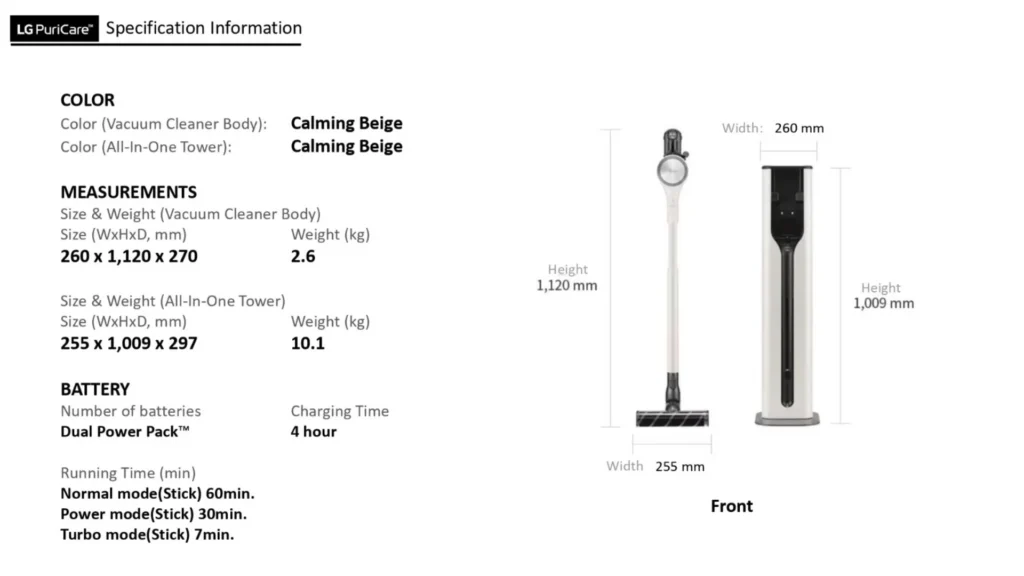 vacuum specification information 2