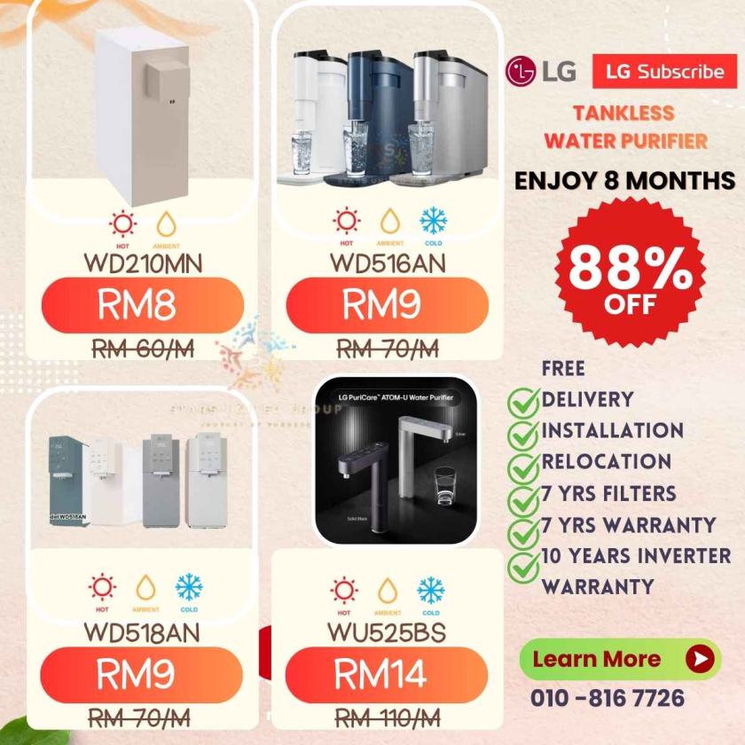 LG Subscribe Rent Up Water Purifier rent to own 2026